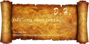 Dóczy Henrietta névjegykártya