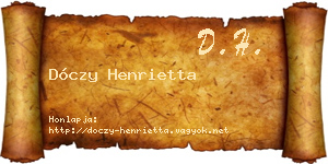 Dóczy Henrietta névjegykártya